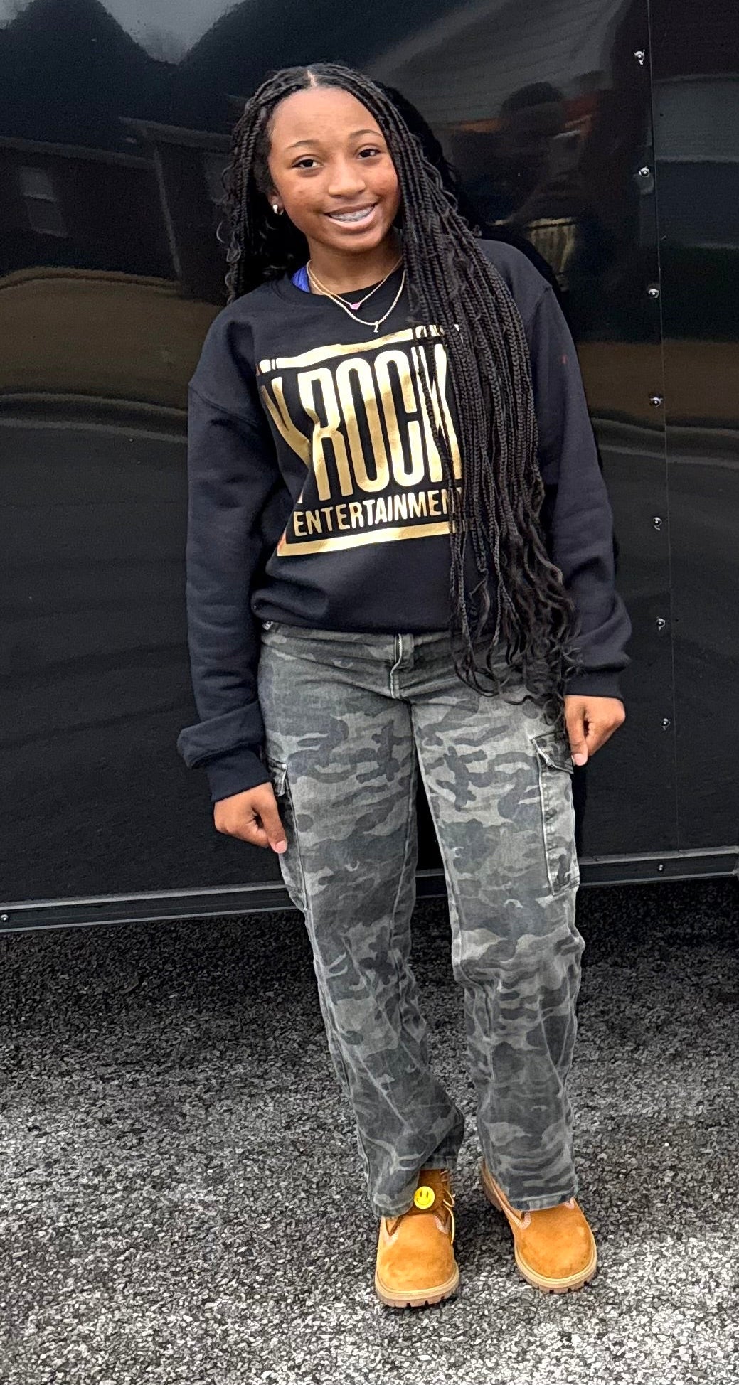 K Rock Entertainment Gold Metallic Sweatshirt