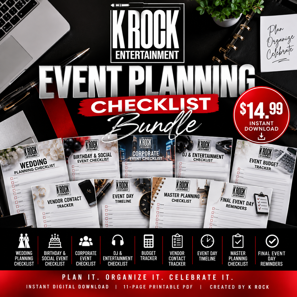 K ROCK Event Planning Checklist Bundle