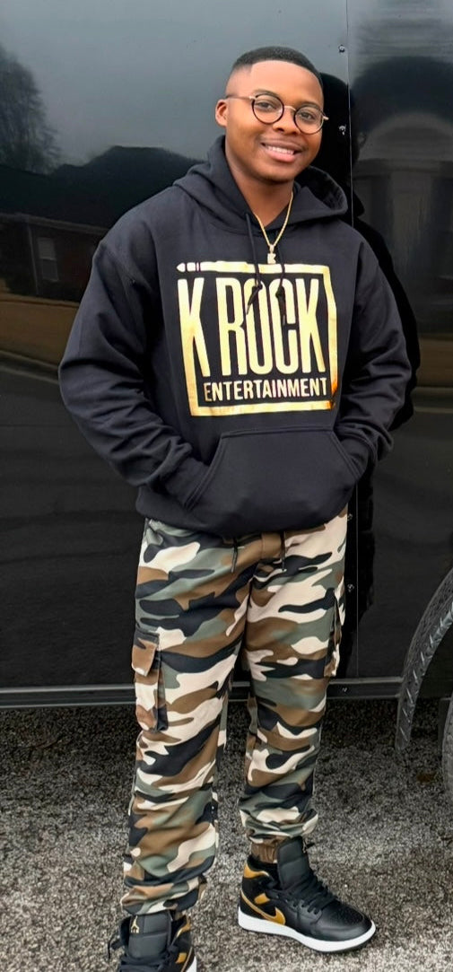 K Rock Entertainment Gold Metallic Hoodie
