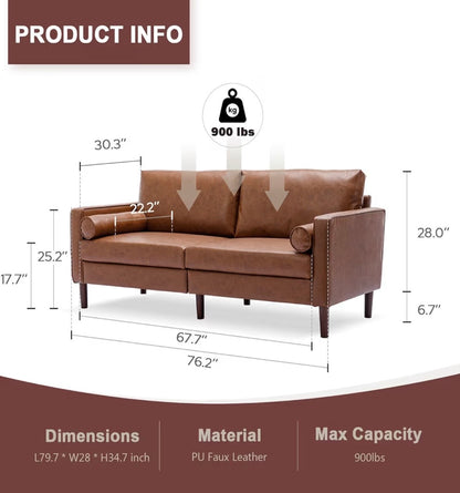 Brown Leather Loveseat Couch Rental