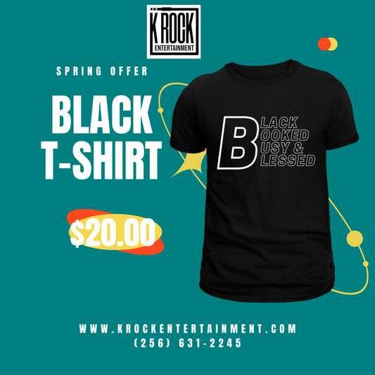 Black Booked Busy & Blessed T Shirt