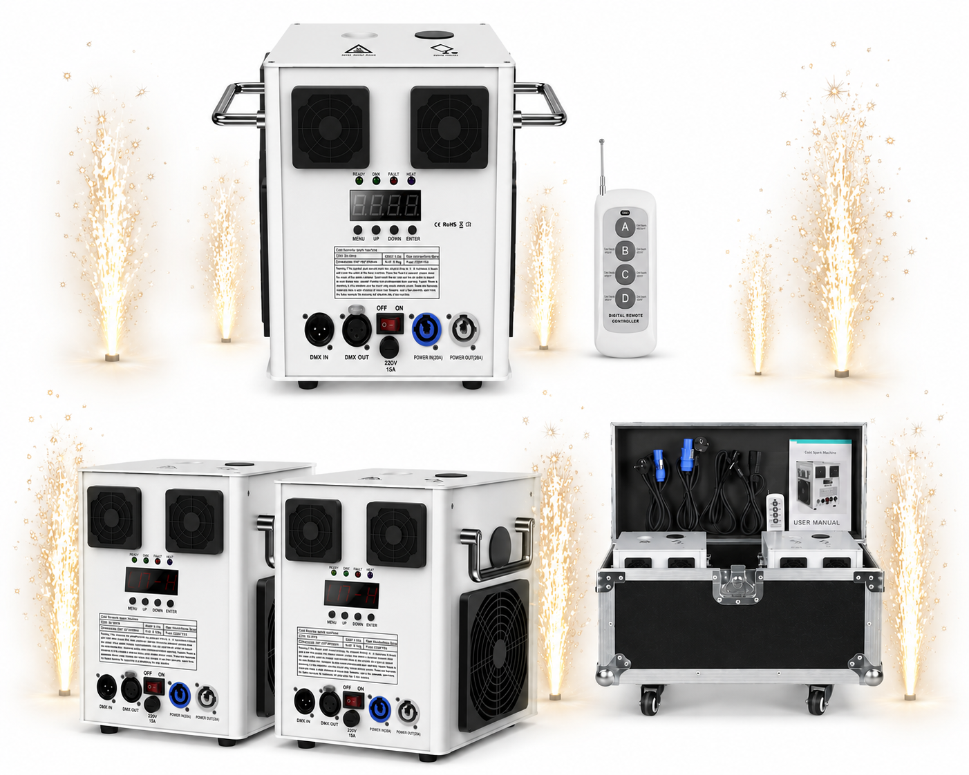 2 Cold Sparks Machine Rental